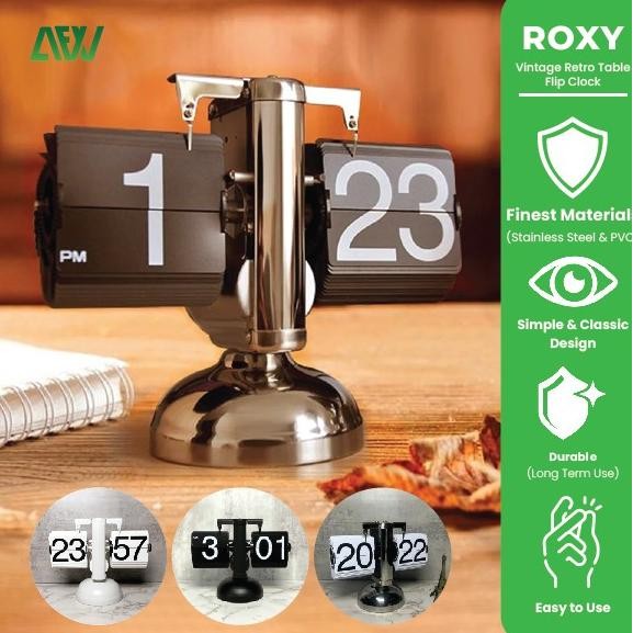 Roxy Vintage Retro Table Flip Clock Desk Jam Meja Klasik Kamar