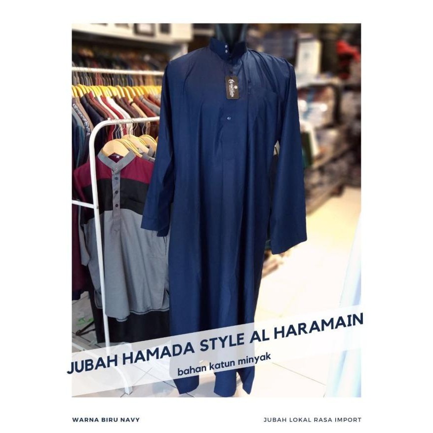 JUBAH GAMIS HAMADA STYLE AL HARAMAIN KATUN MINYAK LOKAL RASA IMPOR