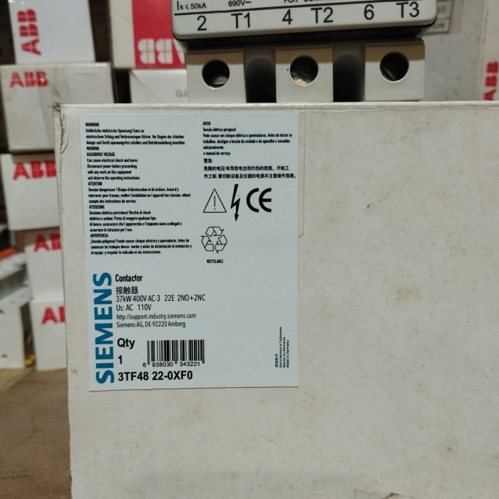 PROMO KONTAKTOR SIEMENS 3TF48 22-0XF0 100A 110V 37KW 3TF4822 MURAH