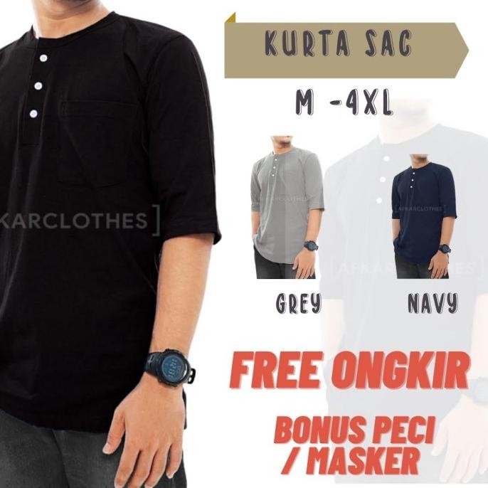 KURTA KAOS PRIA SAC BAJU PRIA TERSEDIA BIGSIZE JUMBO