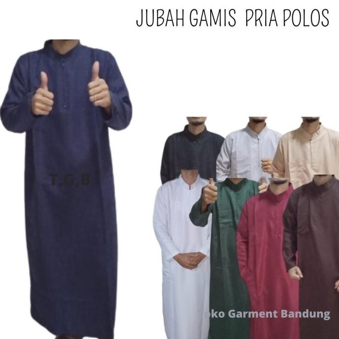 JUBAH GAMIS POLOS PRIA MUSLIM TOKO GARMENT BANDUNG