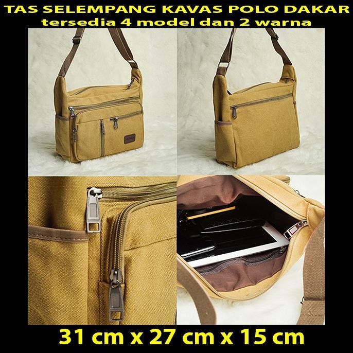Tas Selempang Polo Dakar Kanvas Messenger Bag