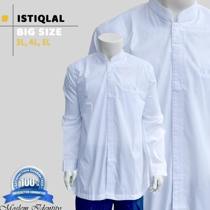 Baju Koko Putih , Baju Koko Bordir, Koko Lengan Panjang Jumbo Istiqlal Original