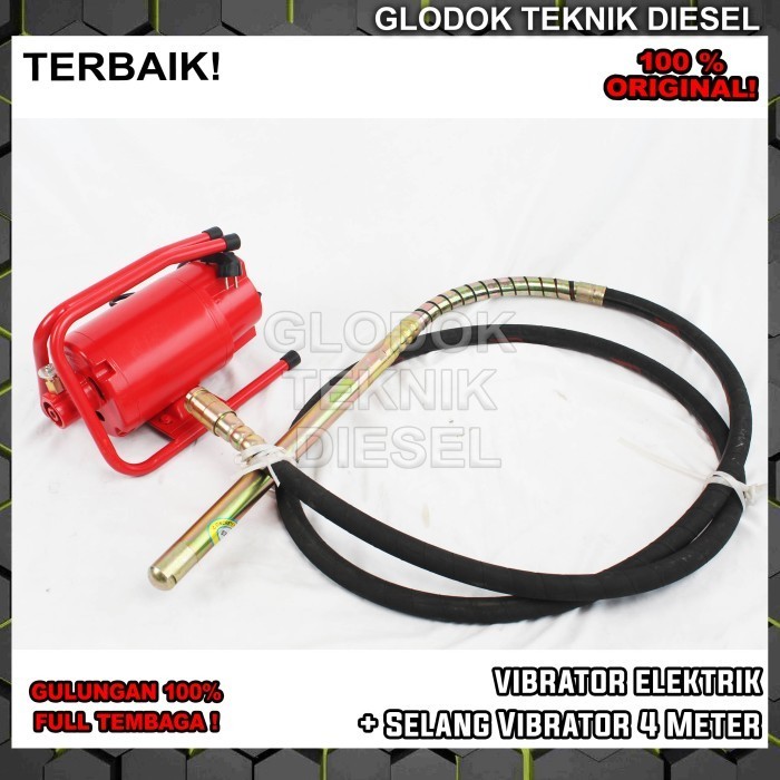 Vibrator Beton Electric Mesin Vibrator Beton Listrik Elektrik + Selang Cor Beton 4 Meter
