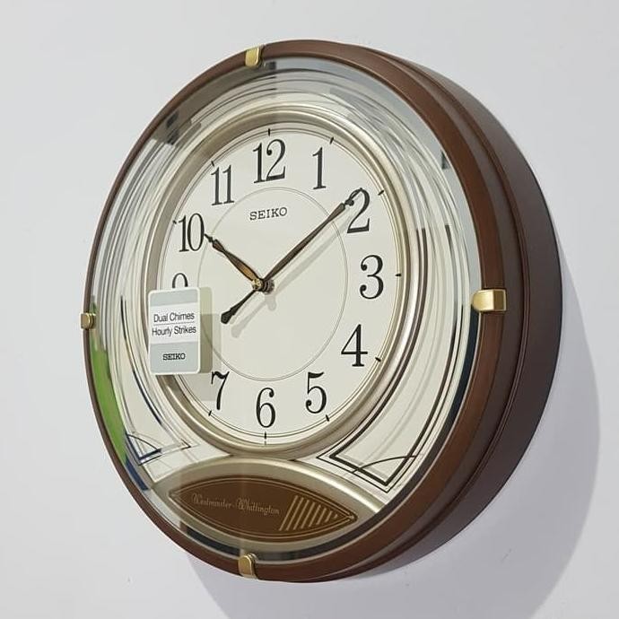 Jam Dinding Seiko Qxd215B Westminster Whittington Qxd215 Brown Case