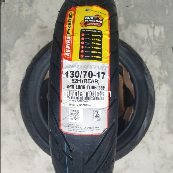 Ban luar aspira premio sportivo uk 130 / 70 -17 TUBELESS untuk cbr