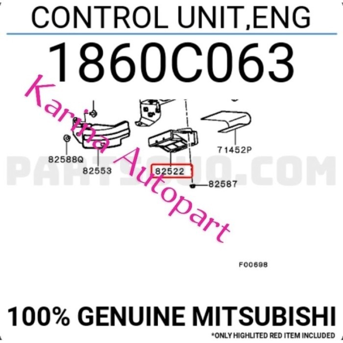 ECU komputer Control Unit Engine Mirage Original Mitsubishi 1860C063