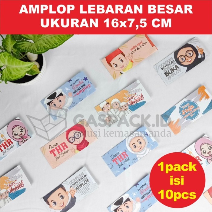 

HARGA SPESIAL AMPLOP LEBARAN ANGPAU THR IDUL FITRI BESAR 16X7.5CM ISI 10PCS AKL6