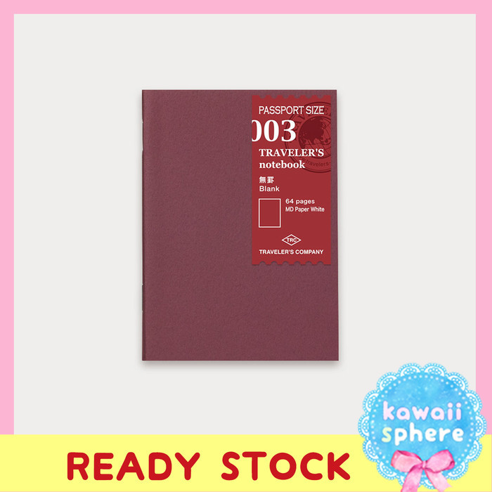 

Ready Travelers Notebook Refill 003 Blank (Polos) Passport Size