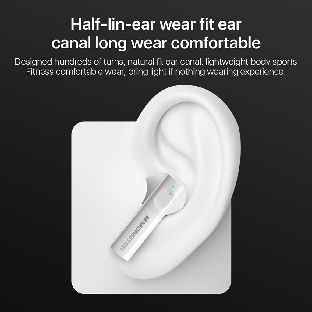 HOT DEALS Monster XKT03 Wireless Bluetooth Earphones Mini Earbuds TWS Gaming Low Latency
