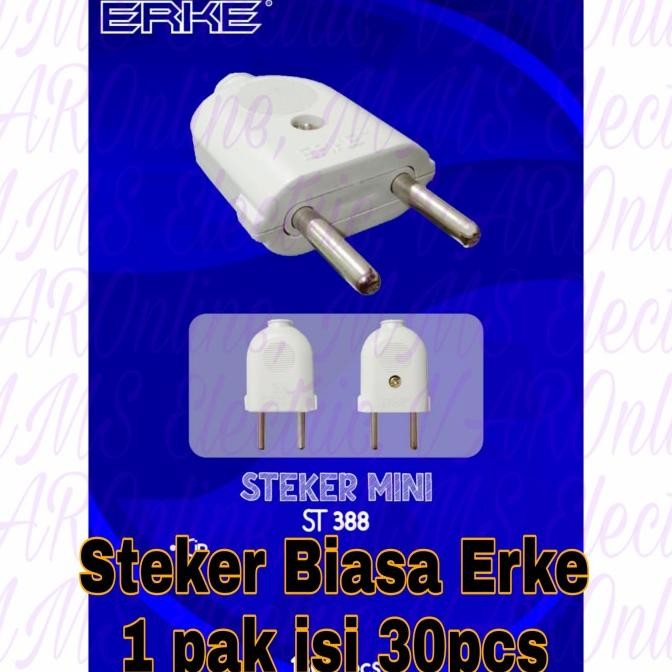 Steker Biasa warna Putih Erke isi 30pcs Original
