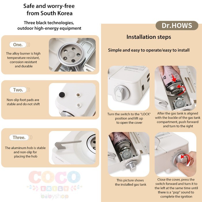Dr HOWS Korea Twinkle Stove Portable Cam Gas Stove Standard Ready