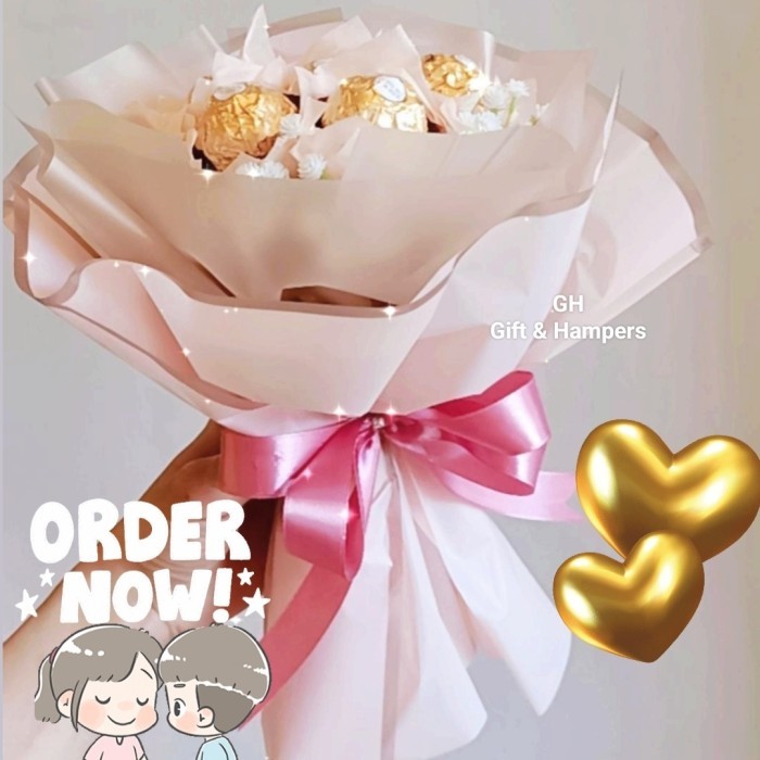 

BUKET BUNGA VALENTINE COKLAT FERRERO ROCHER KADO VALENTIN HAMPERS GIFT