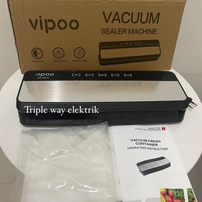 alat vacuum sealer makanan / mesin press plastik vacum vipoo
