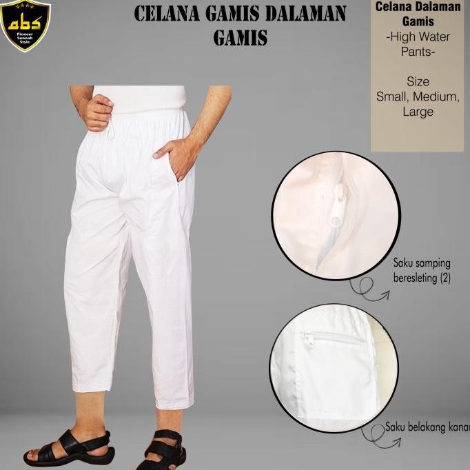 Celana Sirwal Putih Pria Dewasa Dalaman Jubah Gamis Pria Celana Sirwal Original