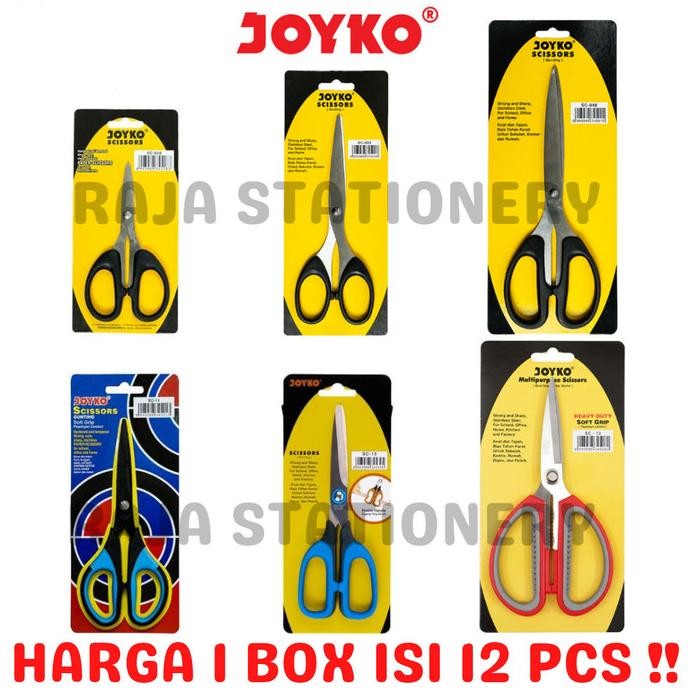 

Joyko Scissor Gunting Joyko Kecil Besar Stainless Tajam Karet [12Pcs]