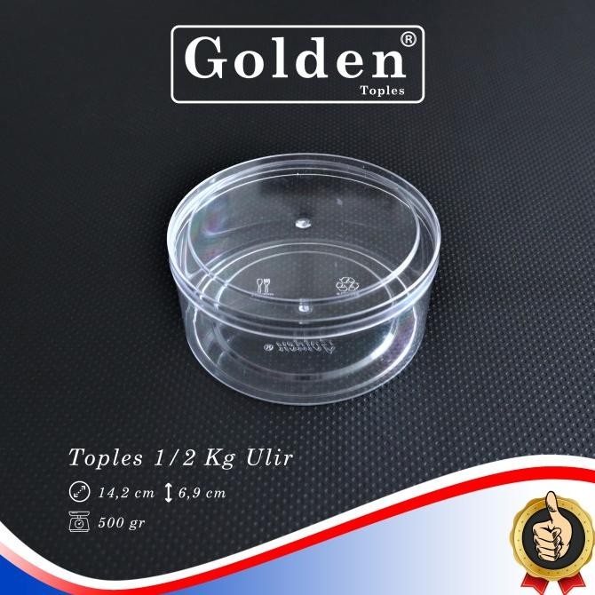 Toples Ulir Kue Kering 500 Gr / Toples Golden Ulir 1/2 Kg