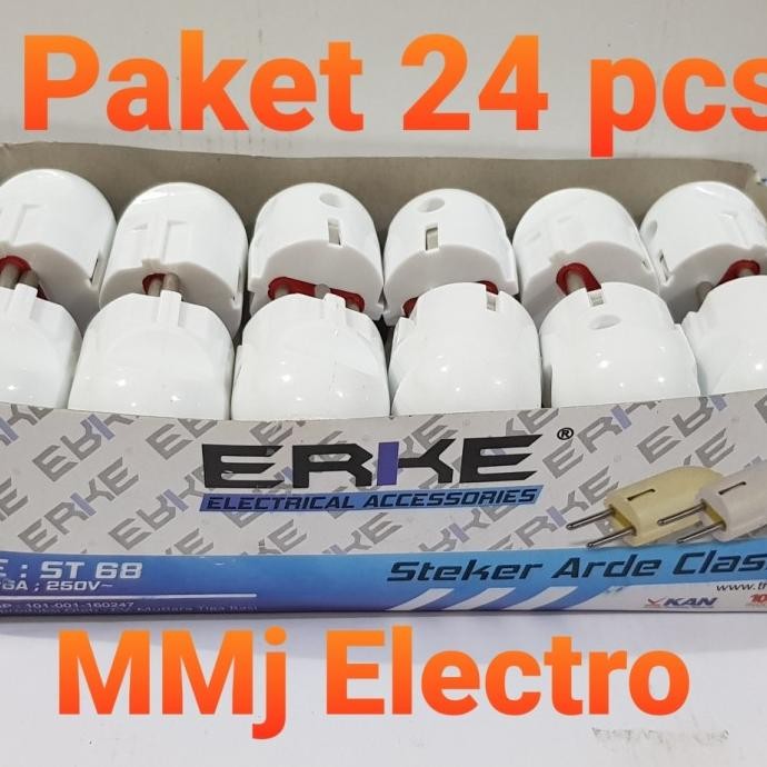 Paket 24 pcs Steker Arde Erke / 1 box Colokan Bulat Erke Original