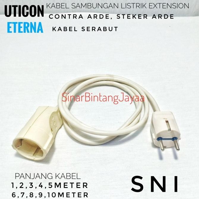 KABEL SAMBUNGAN LISTRIK EXTENSION STEKER DAN CONTRA STEKER ARDE UTICON Original