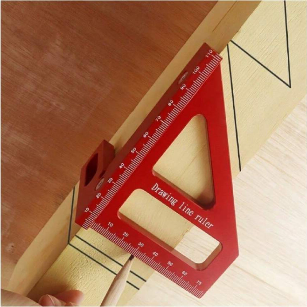 

Penggaris Siku Segitiga Siku Multi-Angle Woodworking Ruler MS-OBRE Red