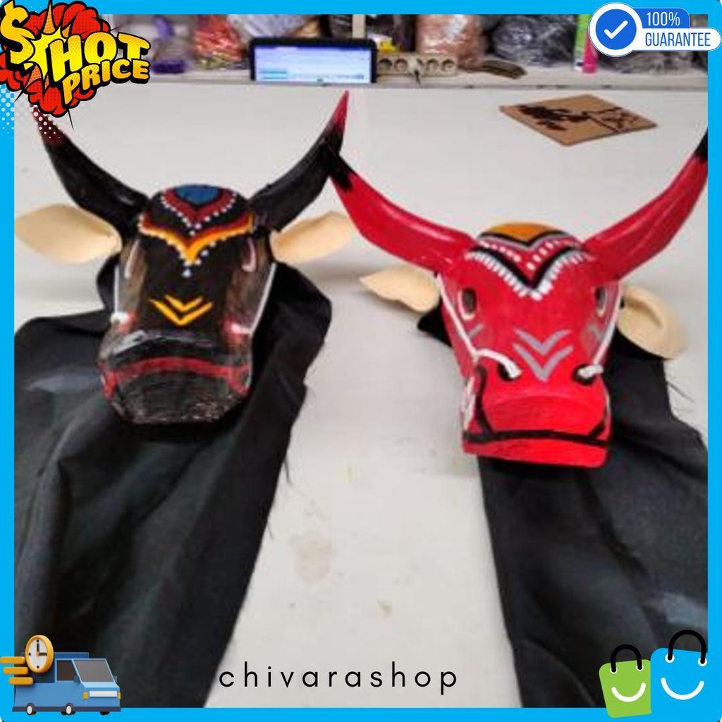 Bantengan Tanduk Asli Free Kain Kemul Panjang Banteng Kayu Diskon