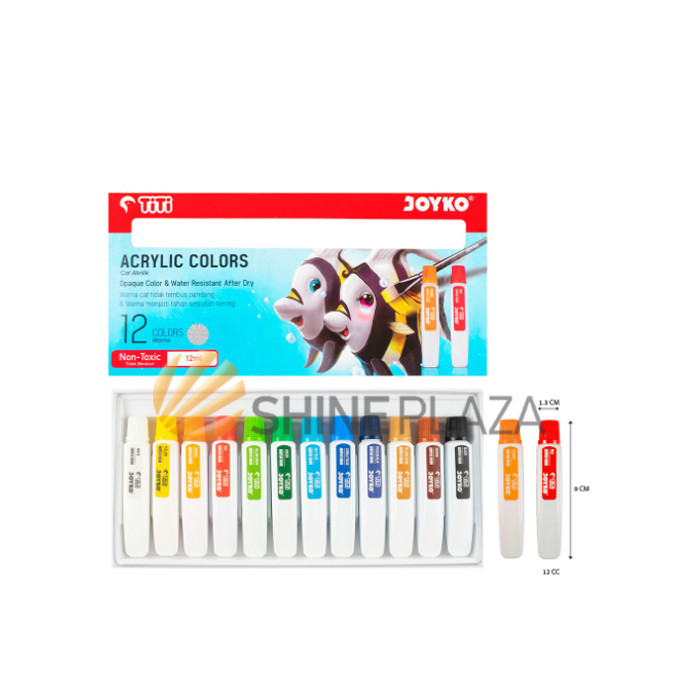 

CAT ACRYLIC TITI 12 WARNA - CAT AKRILIK JOYKO ACC-12ML-12 COLORS