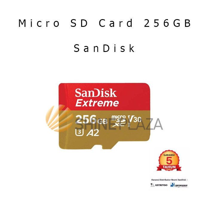

SANDISK 256GB EXTREME MICRO SD KARTU MEMORY HP 160MB/S 100% ORIGINAL
