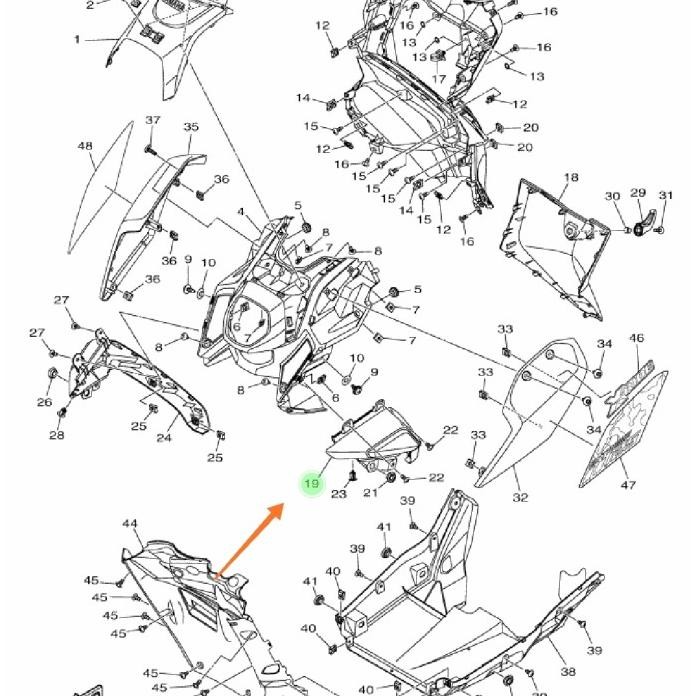 Mole Cover Bawah Sayap Kiri X Ride Xride 125 Ori Yamaha By8-F8345-00 Promo