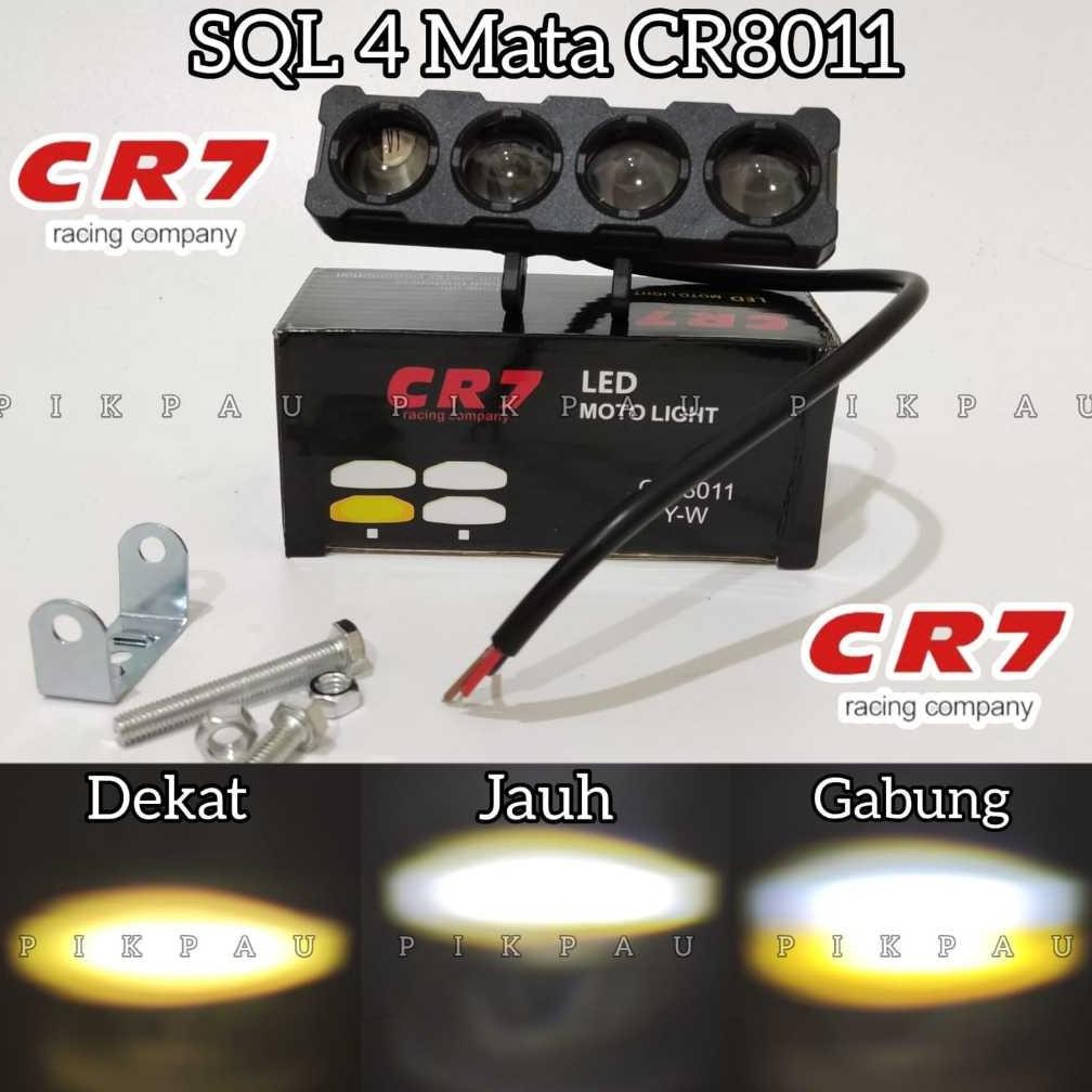 al CR7 Lampu Tembak 4 Mata LED CR8011 Full Alunum Waterproof High Low Kuning putih