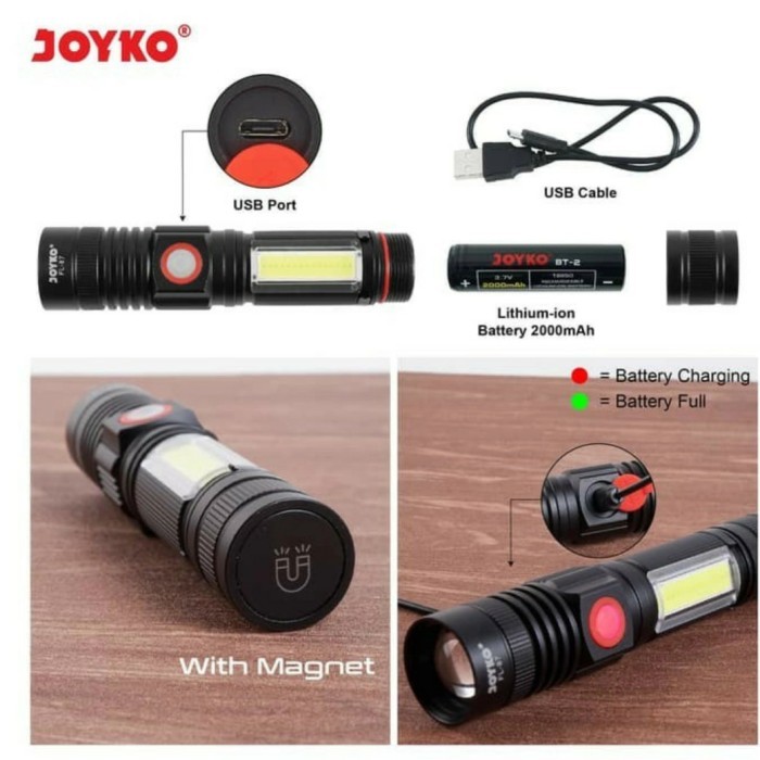 

RECHARGEABLE LED FLASHLIGHT / SENTER LED JOYKO ISI ULANG FL-87