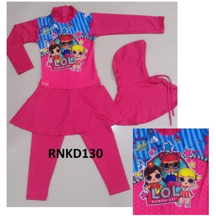 Baju Renang Anak Muslim LOL Pink - Ukuran XXL, XXXL, XXXXL