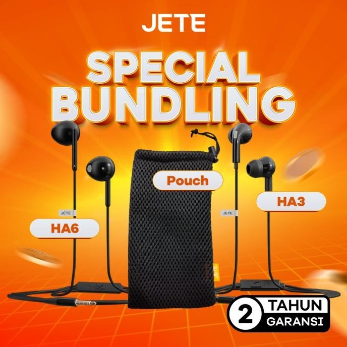 Bundling Headset Jete Ha3 + Headset Jete Ha6 Garansi + Pouch