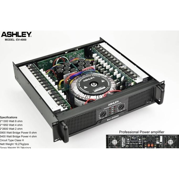 power amplifier ashley ev4000 ev 4000 original