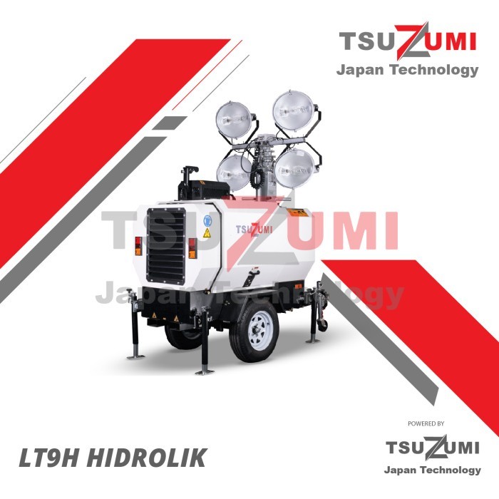 TERBARU Genset Tower light TSUZUMI LT9H Model Trailer TOWERLIGHT