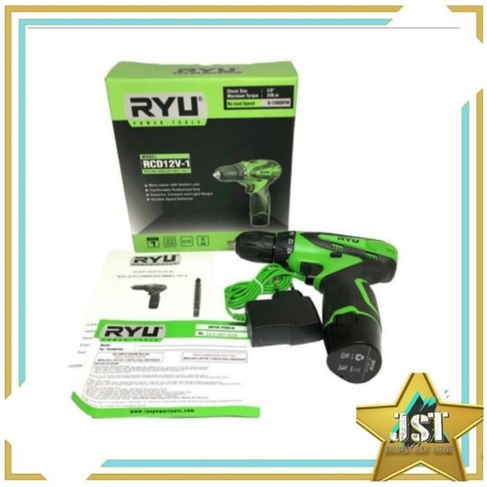 RYU MESIN BOR CORDLESS RYU RCD 12V-1 BOR BATERAI / MESIN BOR OBENG