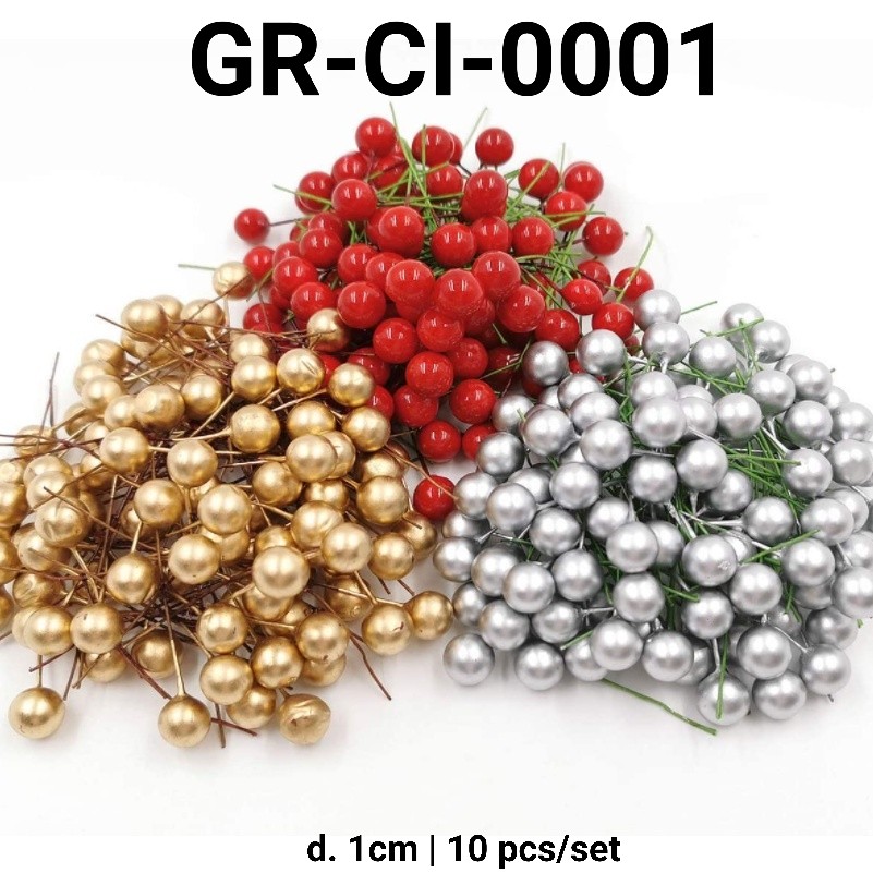 GR-CI-0001 Topper hiasan kue cake buah ceri cherry natal christmas (mainan)