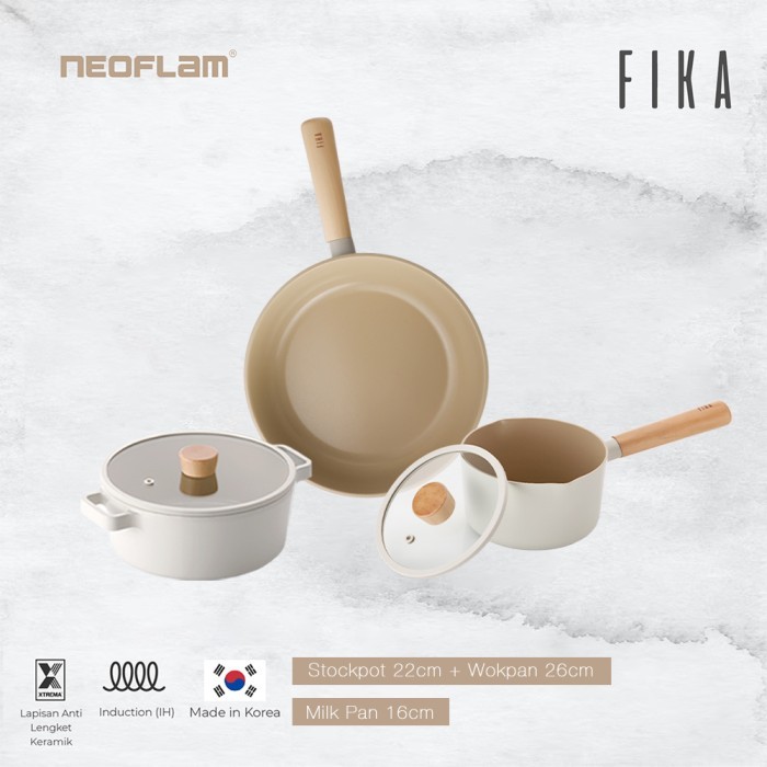 TERLARIS Panci Keramik Korea / Neoflam Fika Set