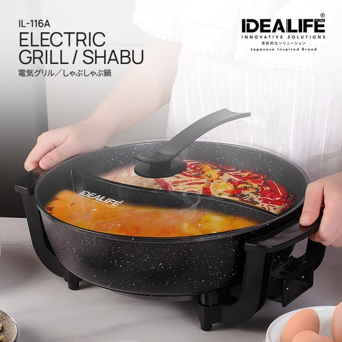 TERLARIS! IDEALIFE - Electric Grill / Shabu - Panci Shabu Shabu Listrik IL-116A