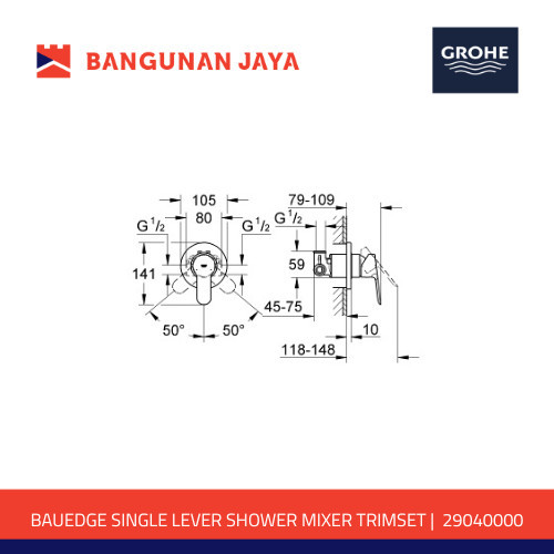 GROHE BAUEDGE KERAN SHOWER MIXER TANAM 29040000