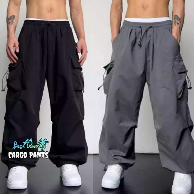 Celana cargo panjang pria oversize korean style | Celana cargo unisex highwaist korean style