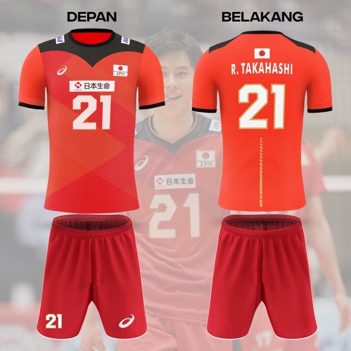HOT SALE Jersey voli timnas Jepang jersey volley japan baju voli warna merah