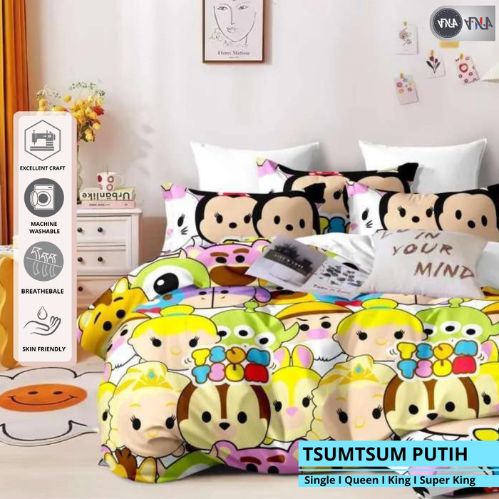 Bedcover Set Anak/Bedcover+Sprei Gambar Frozen Kasur Single-Extra King