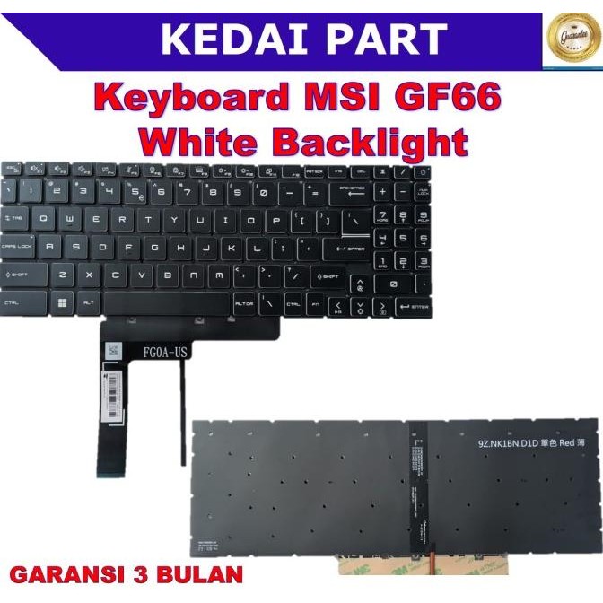 Keyboard MSI GF66 White Backlight