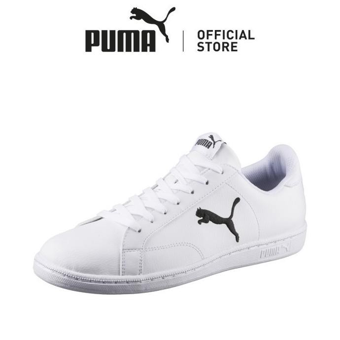 Puma Sepatu Smash Leather Sneakers Puma White-Puma Black