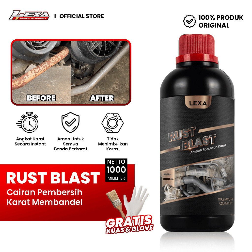 LEXA RUST REMOVER RUST BLAST PEMBERSIH KERAK KARAT PADA MOBIL & MOTOR