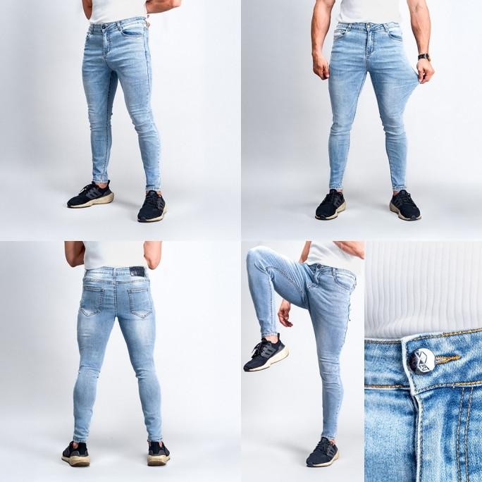 NEVERES Stretch Tech Jeans Terlaris