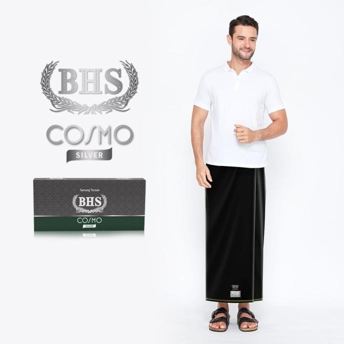 Sarung Bhs Cosmo Silver Hitam Polos