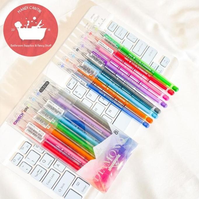 

Produk Baru!! Pulpen 1 set isi 8 pen diamond CS821A Neutral color pen pena ballpoint coloring pen glitter pen stationery alat tulis sekolah kantor