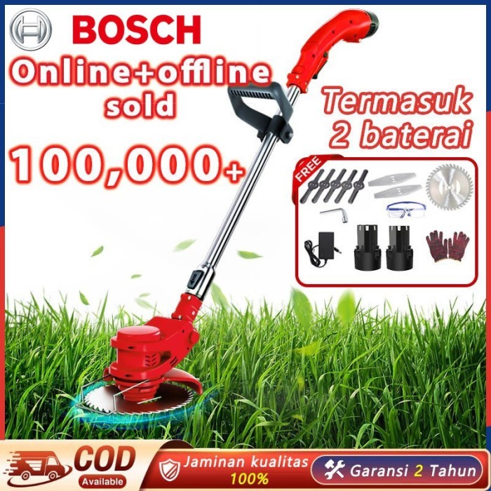 HOT SALE Bosch Mesin Potong Rumput Pemotong Rumput Listrik Pemangkas Rumput dengan Baterai Li-ion