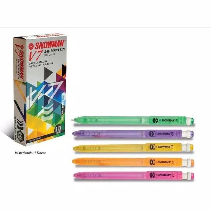 

Produk Baru!! Ballpoint / Pulpen / Pen / Pena SNOWMAN V7 0.7mm